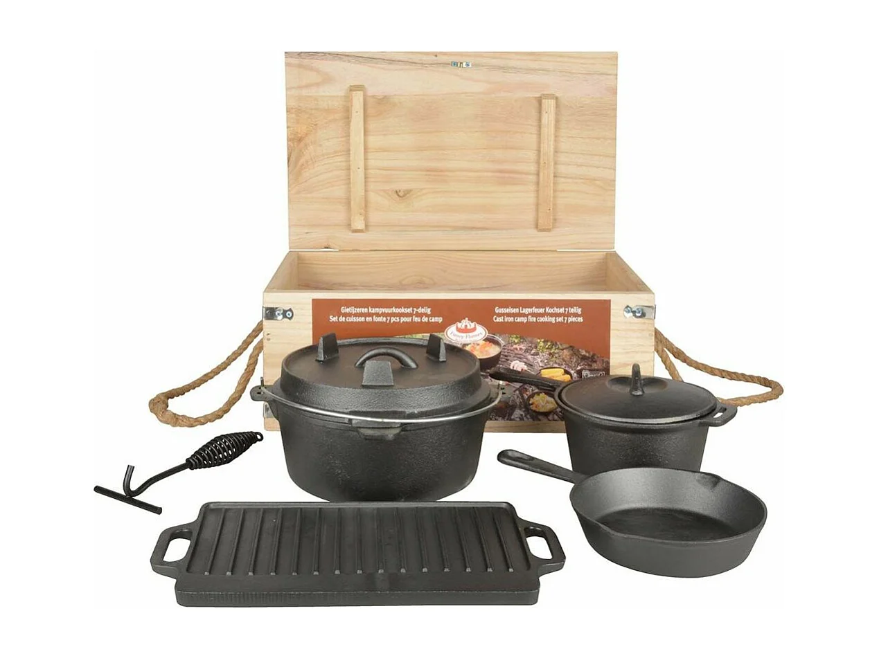 Juego de cocina para fogatas de 7 piezas