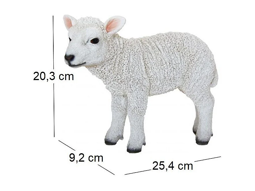 Agnello in piedi in resina 25 cm