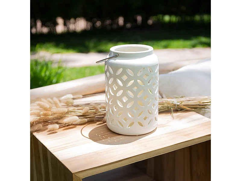 Lampada da Tavolo con Candela LED Portatile Renoir Bianco