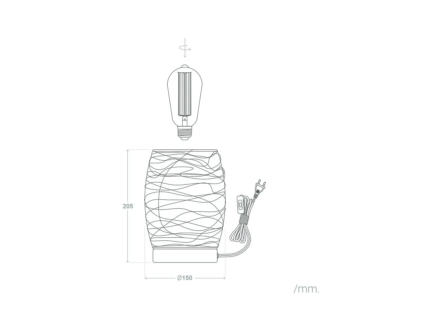 Lámpara de Mesa de Metal Winbi Blanco