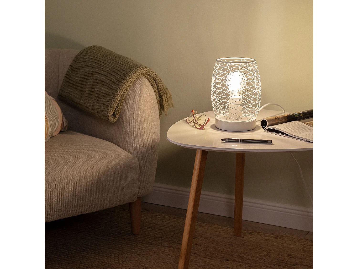 Lampe à Poser Aluminium Winbi Blanc