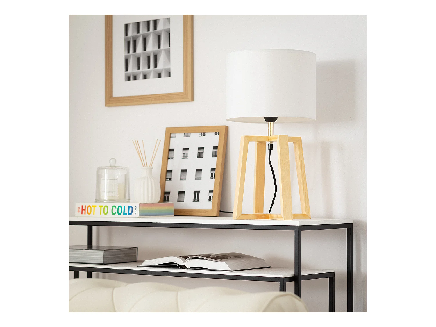 Lampe à Poser Bois Korsade Blanc