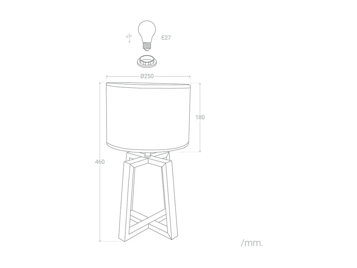Lampada da Tavolo Legno Korsade Bianco