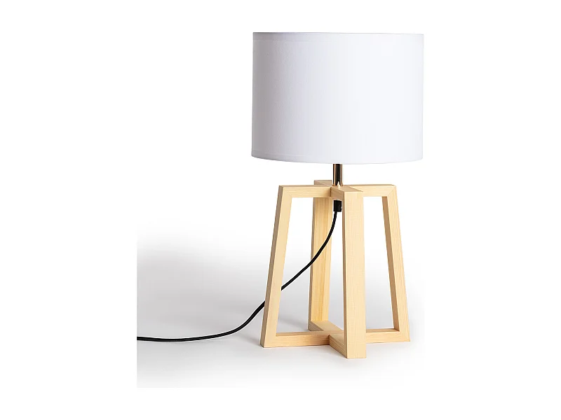 Lampe à Poser Bois Korsade Blanc