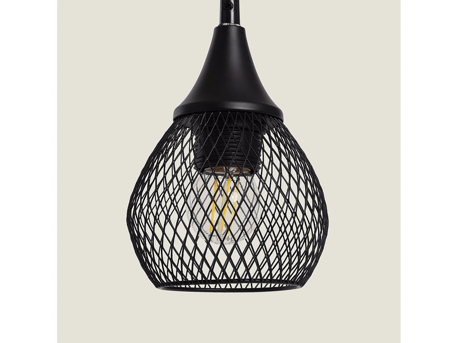 Lámpara de Mesa de Metal WiFi con Regulador Monah Negro