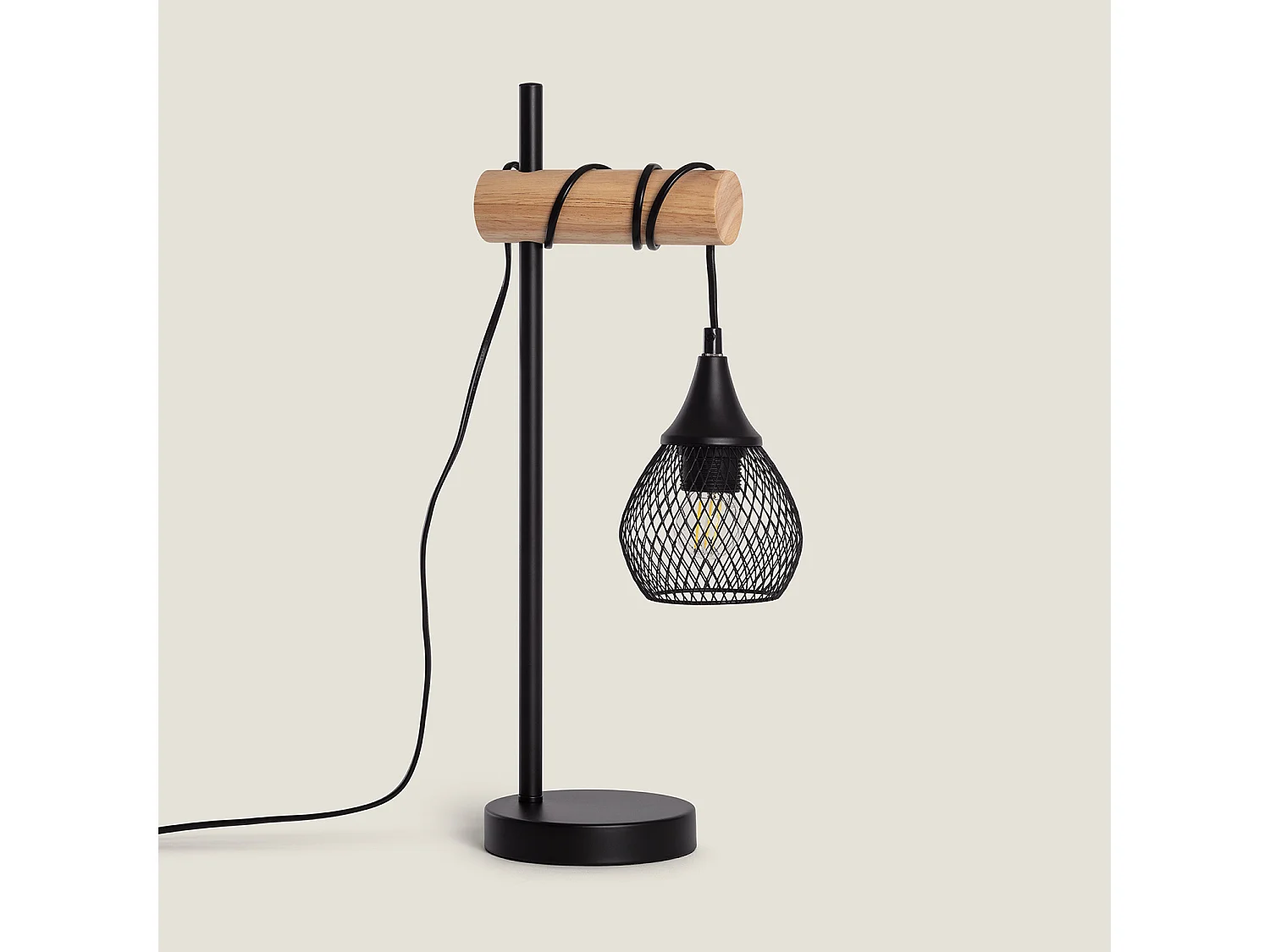 Lampada da Tavolo in Metallo Wi-Fi con Regolatore Monah Nero
