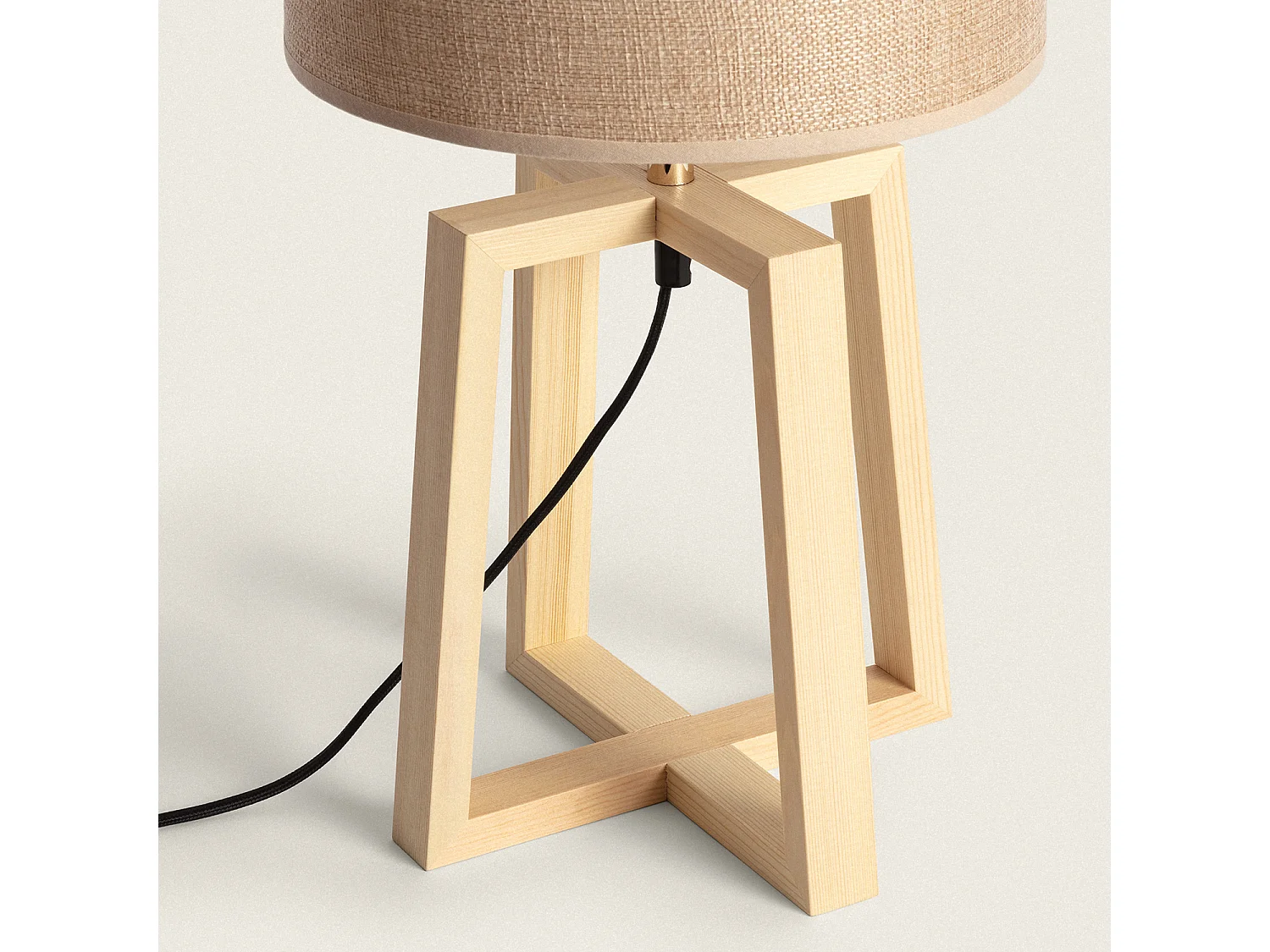 Lampe à Poser Bois Korsade Camel