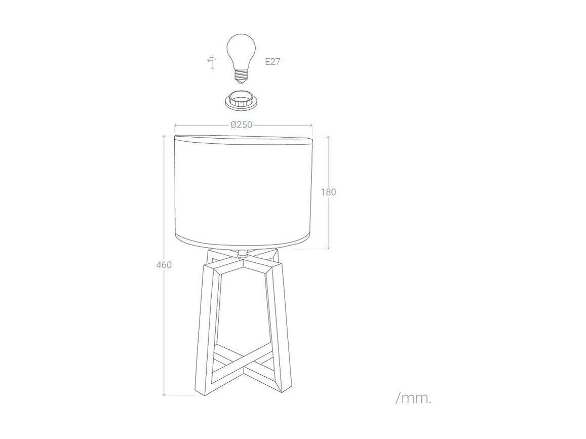 Lampe à Poser Bois Korsade Camel