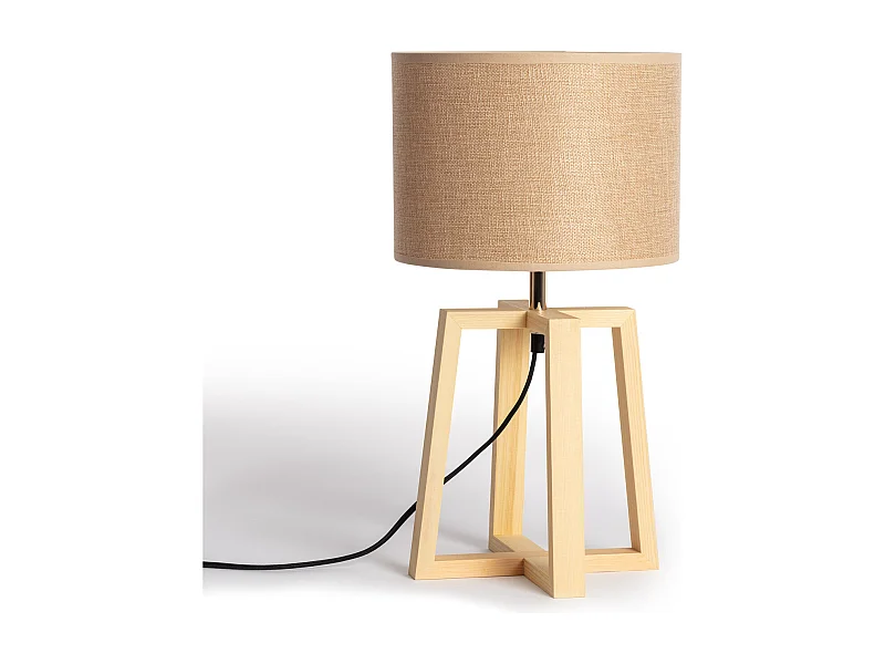 Lampe à Poser Bois Korsade Camel