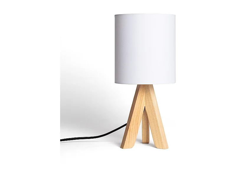 Lámpara de Mesa de Madera Kanuni Blanco