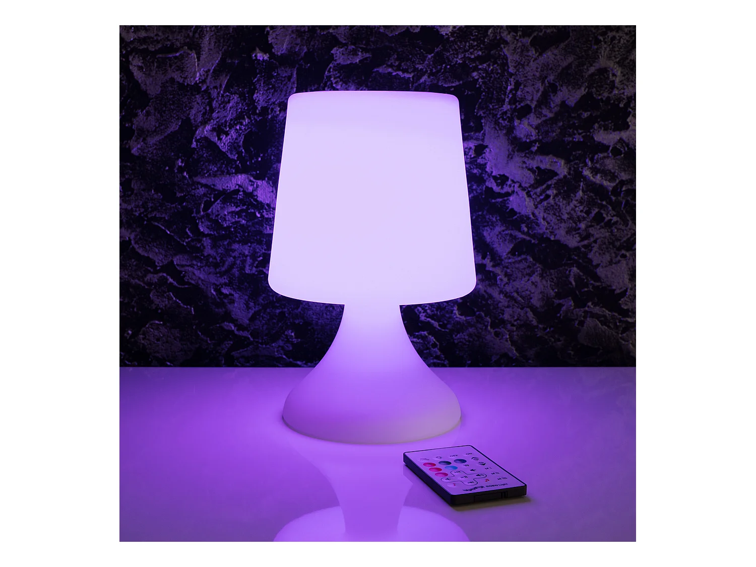 Lampe à Poser LED Extérieure Portative Uyoga RGBW avec Haut-Parleur Bluetooth et Batterie Rechargeable USB Blanc