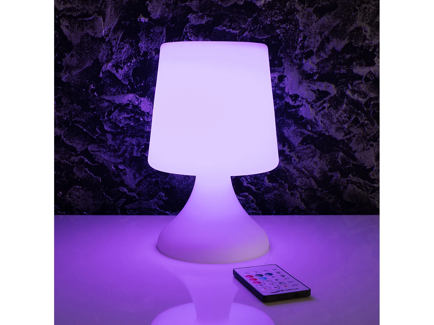 Lampe à Poser LED Extérieure Portative Uyoga RGBW avec Haut-Parleur Bluetooth et Batterie Rechargeable USB Blanc