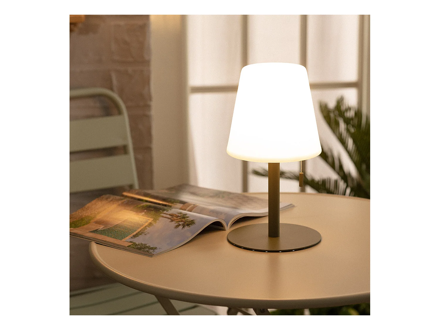 Lampe à Poser LED Portative Aluminium Extérieure 2.6W Epinay avec Batterie Rechargeable Vert kaki