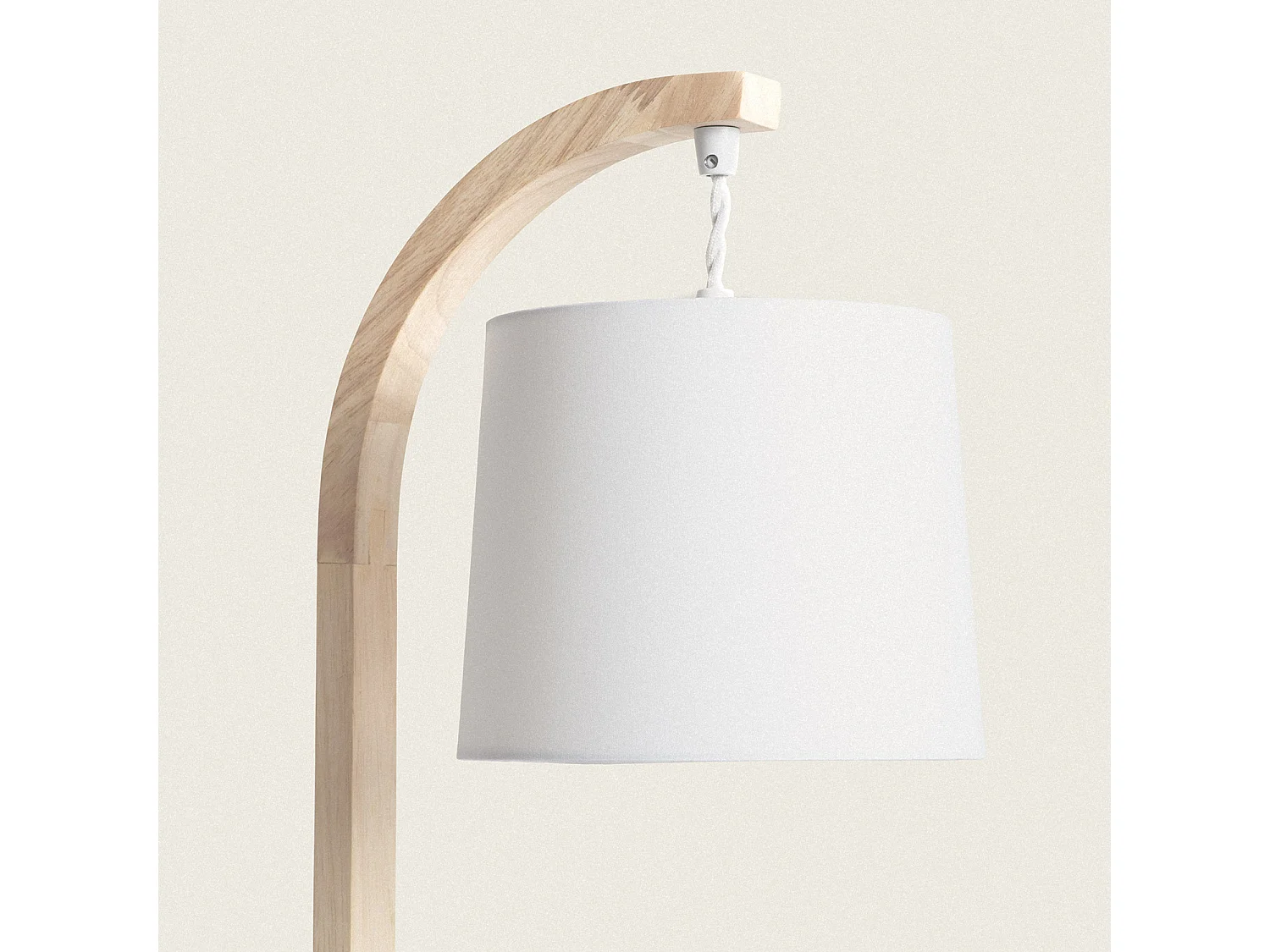 Lampe à Poser Bois et Textile Haakon  Blanc