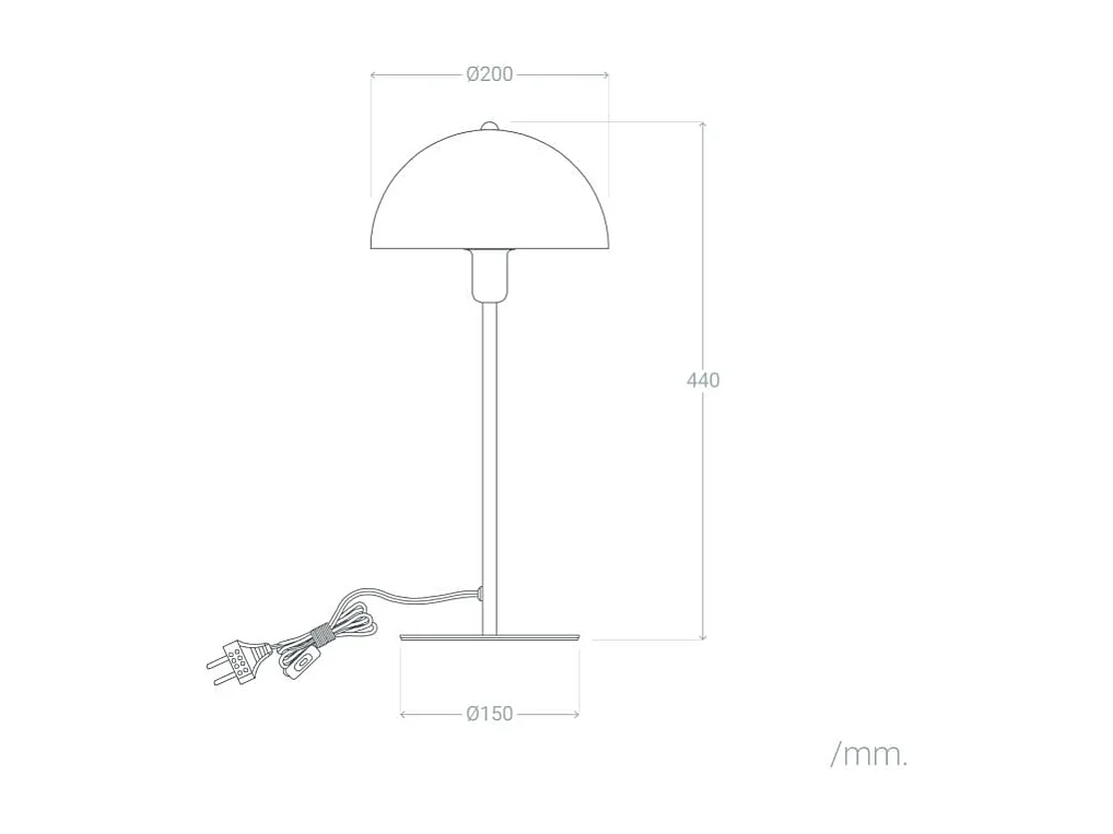 Lámpara de Mesa Aluminio Madow Negro