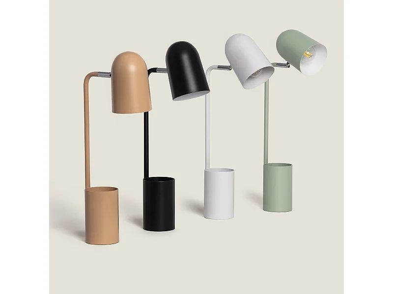 Lampe de Bureau Flex Métal Waal avec Porte-Crayons  Noir