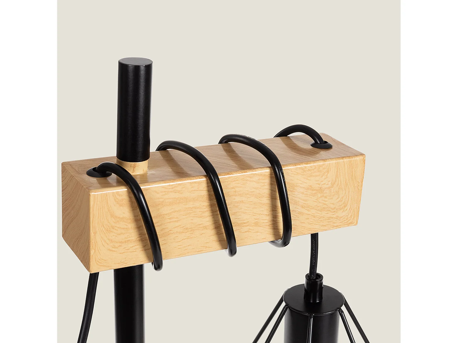 Lampe à Poser Bois et Métal Sardo Noir