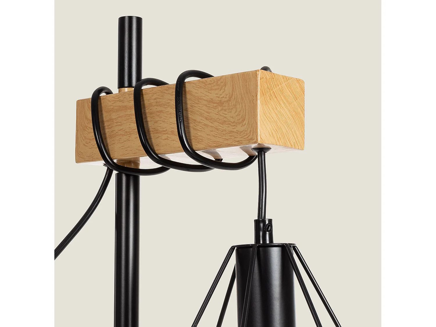 Lampe à Poser Bois et Métal Sardo Noir
