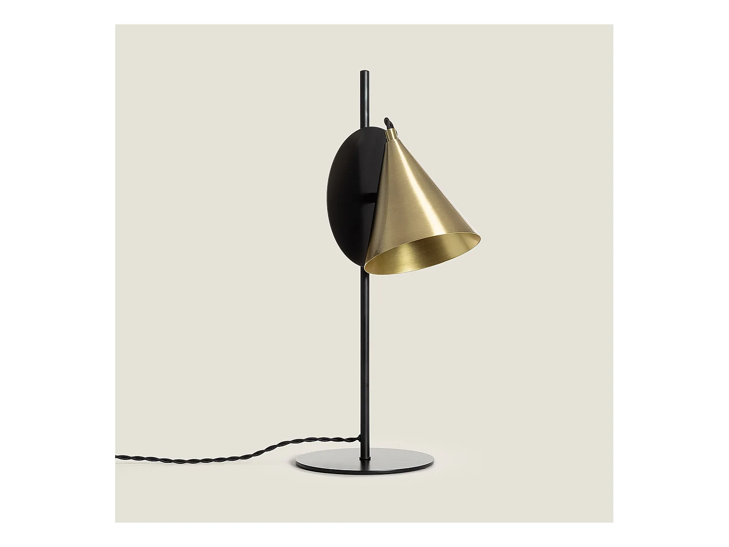 Lampada da Tavolo in Metallo Liceo Nero - Oro