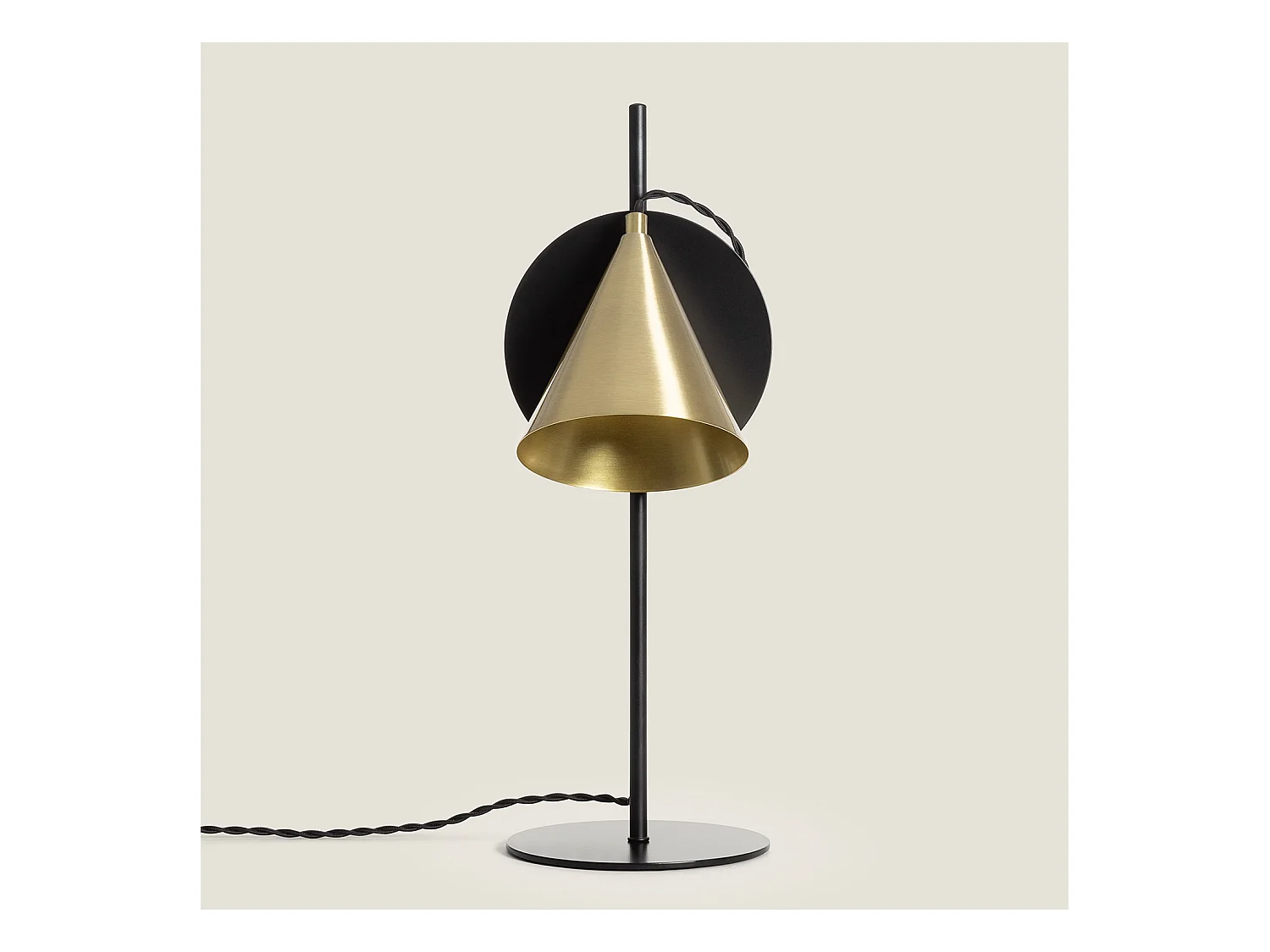 Lampada da Tavolo in Metallo Liceo Nero - Oro