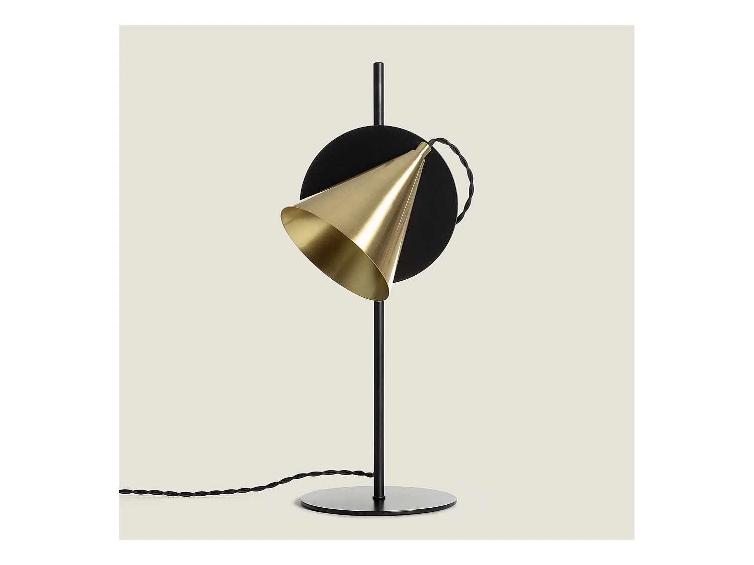 Lampada da Tavolo in Metallo Liceo Nero - Oro