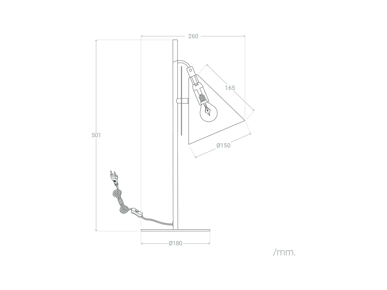 Lampada da Tavolo in Metallo Liceo Nero - Oro