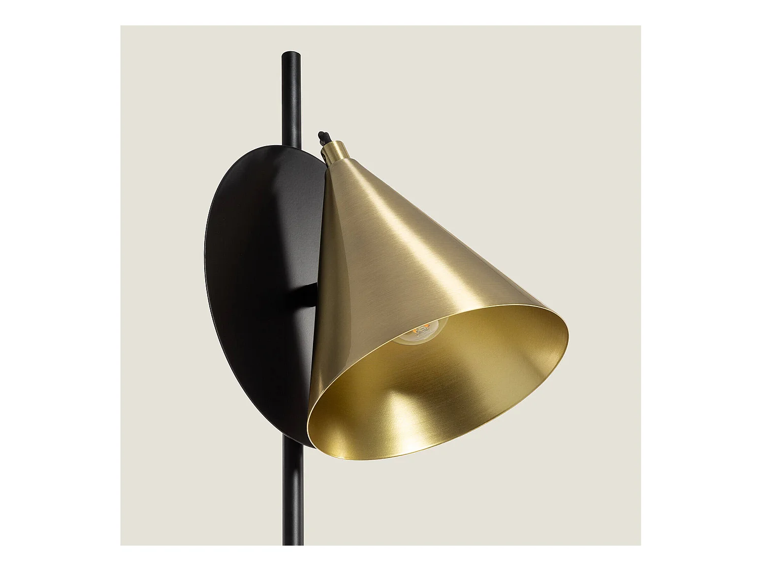 Lampada da Tavolo in Metallo Liceo Nero - Oro