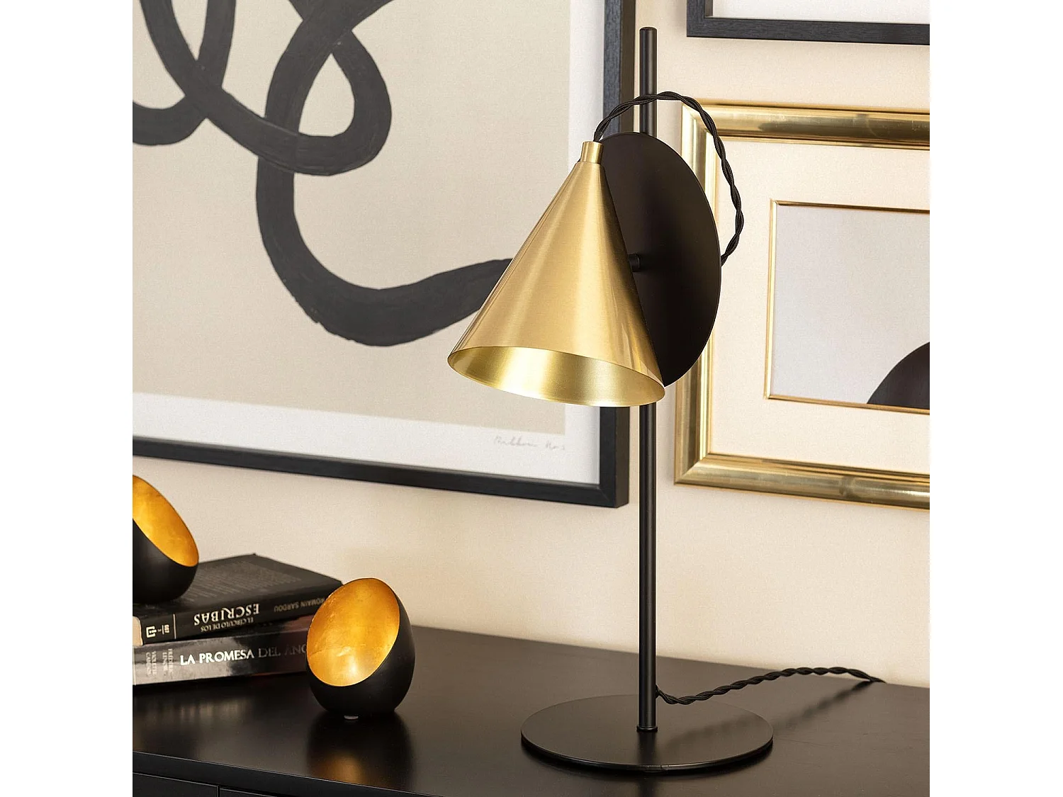 Lampe à Poser Métal Liceo Noir- Doré