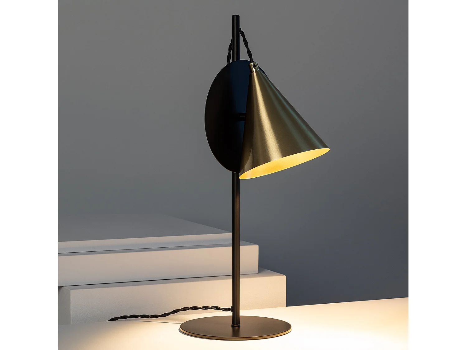 Lampe à Poser Métal Liceo Noir- Doré