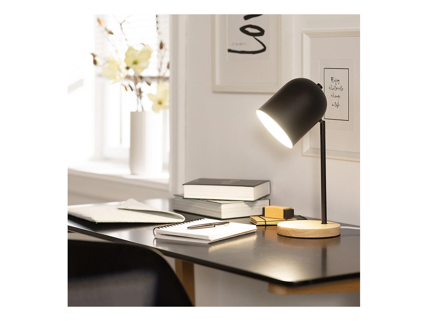 Lampada da Tavolo in Metallo Kidonge Nero