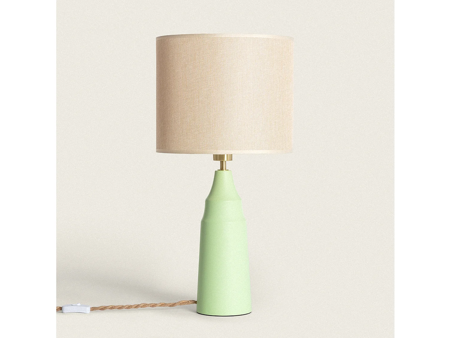 Lampada da Tavolo Metallo e Tessuto Muka Verde Menta