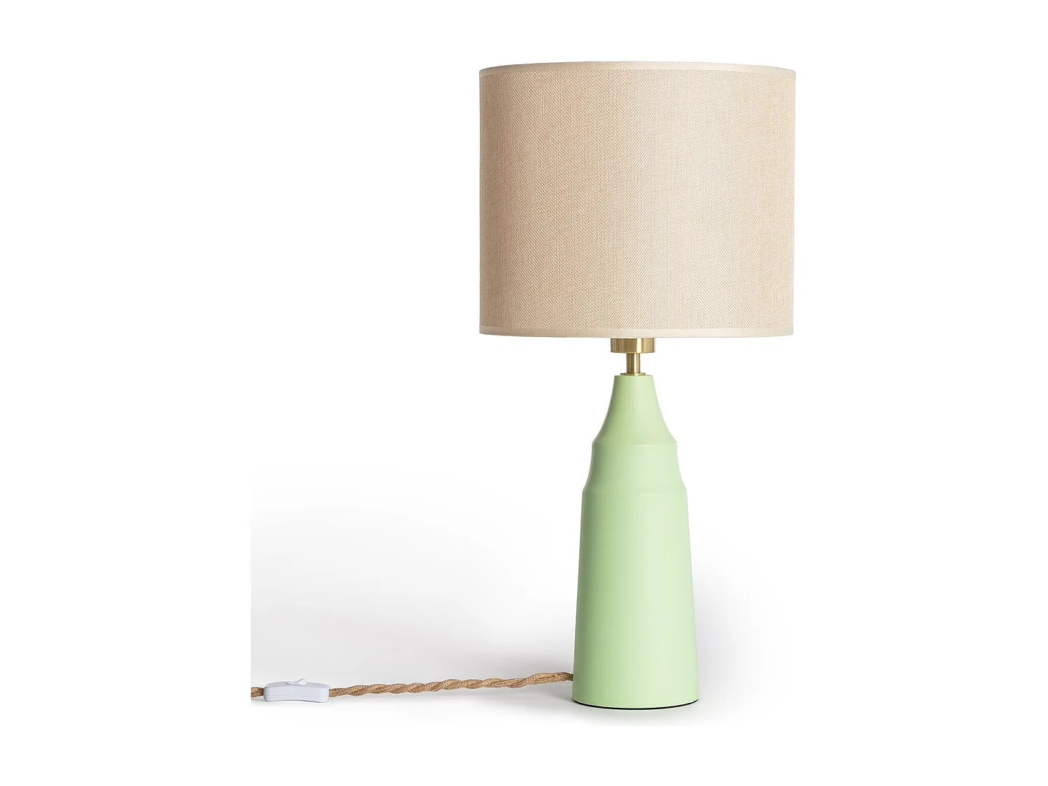 Lampada da Tavolo Metallo e Tessuto Muka Verde Menta
