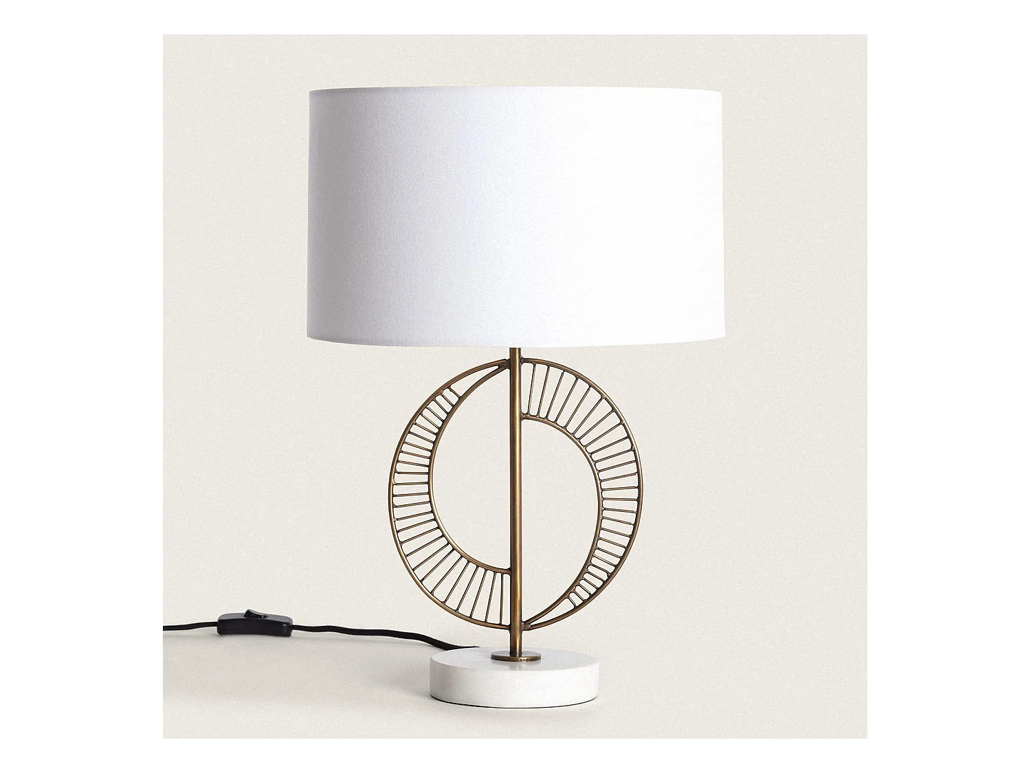 Lámpara de Mesa Metal y Mármol Castle Blanco