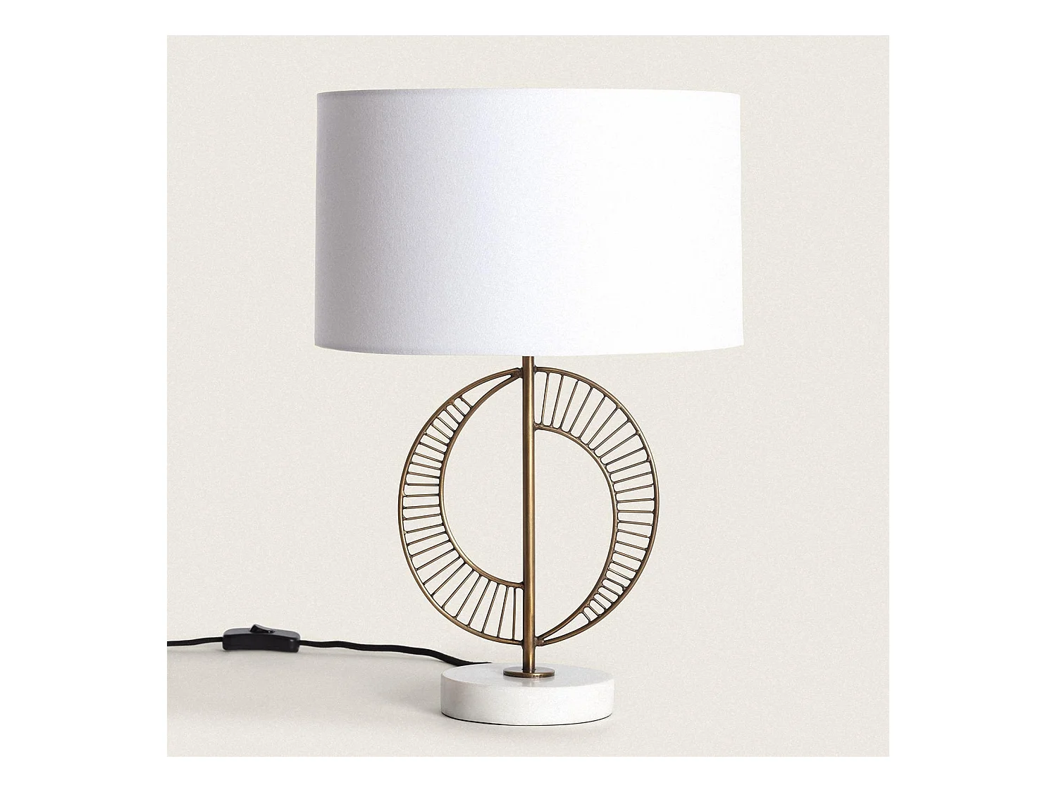 Lámpara de Mesa Metal y Mármol Castle Blanco