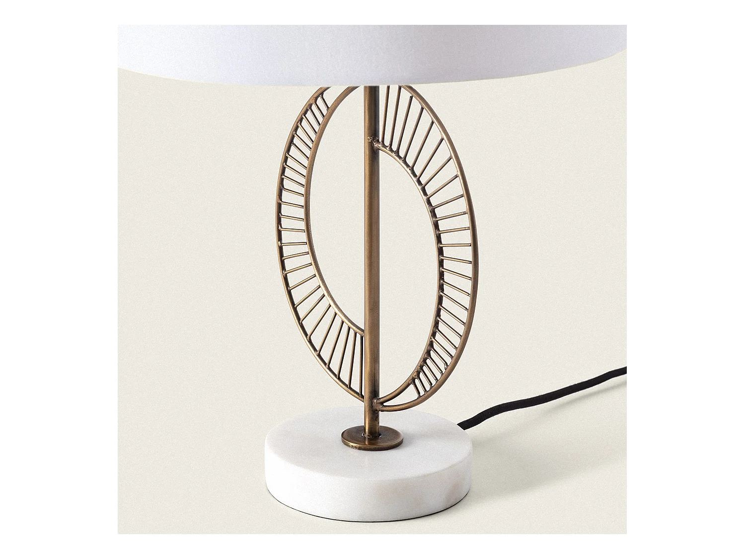 Lámpara de Mesa Metal y Mármol Castle Blanco