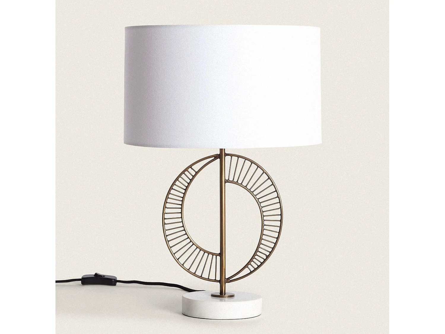 Lampe à Poser Métal et Marbre Castle Blanc