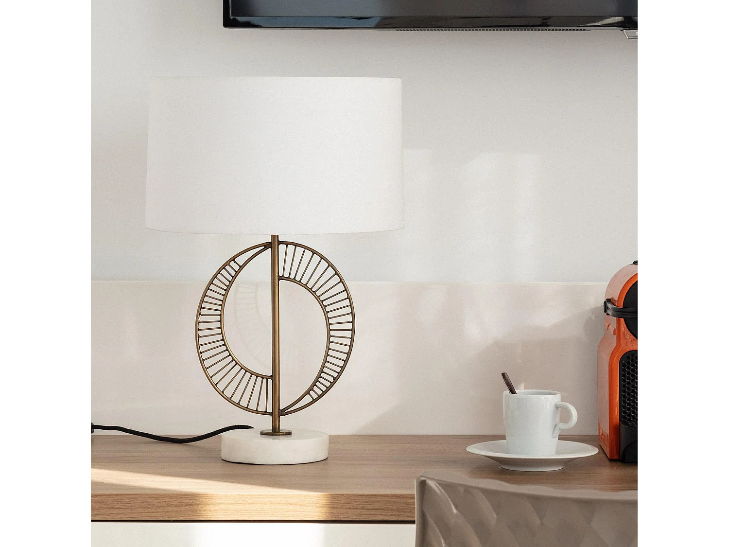 Lampe à Poser Métal et Marbre Castle Blanc