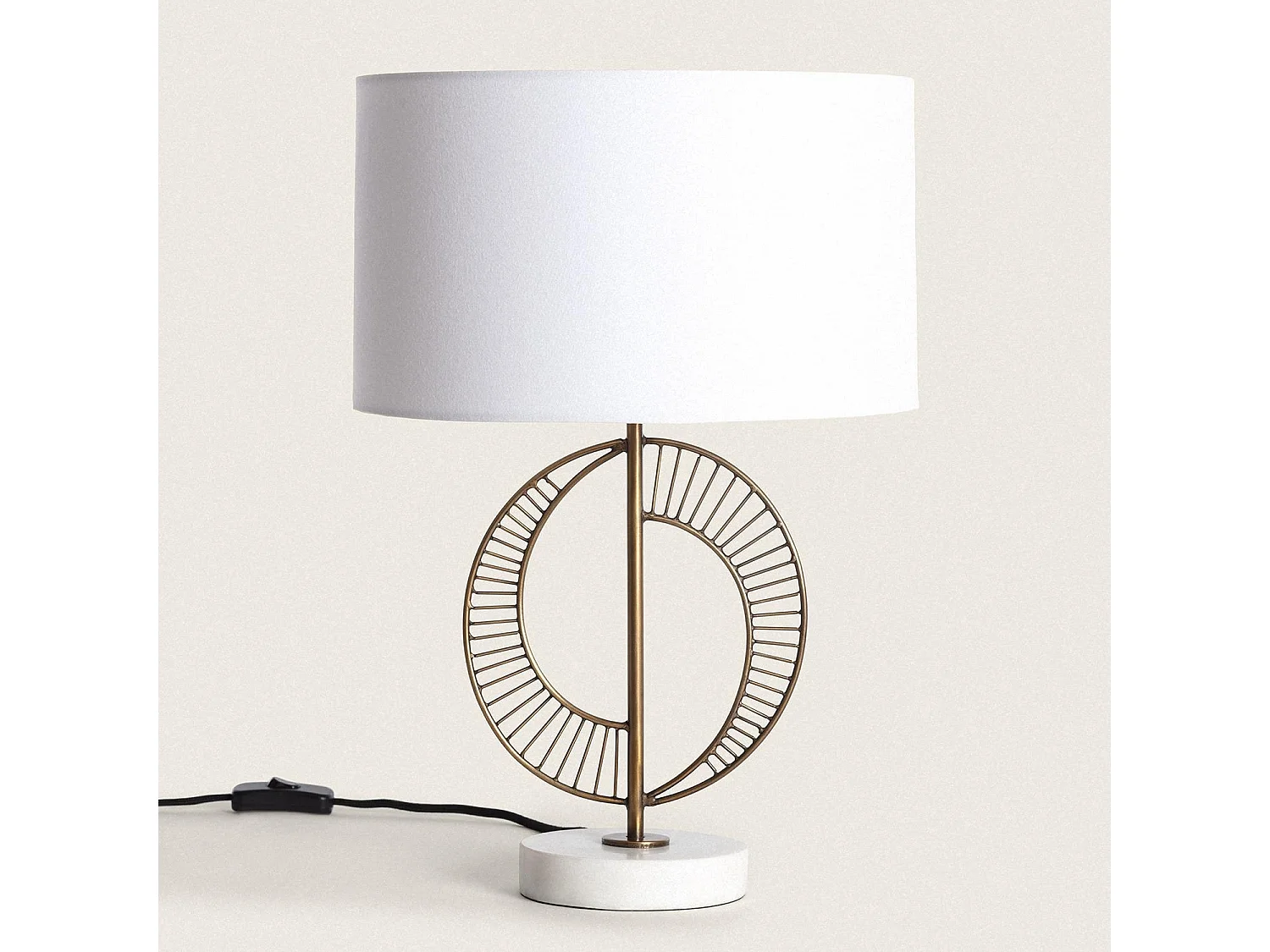 Lampe à Poser Métal et Marbre Castle Blanc