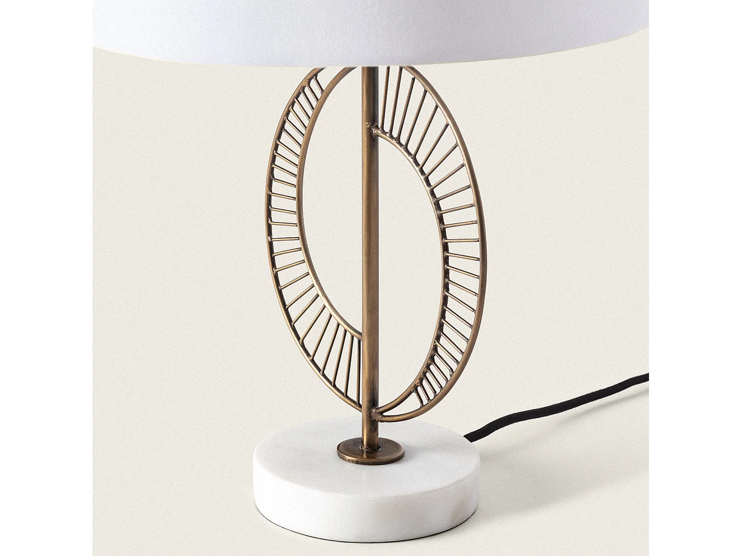 Lampe à Poser Métal et Marbre Castle Blanc