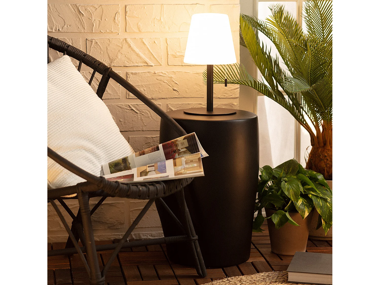 Lampe à Poser LED Portative Aluminium Extérieure 2.6W Epinay avec Batterie Rechargeable Noir