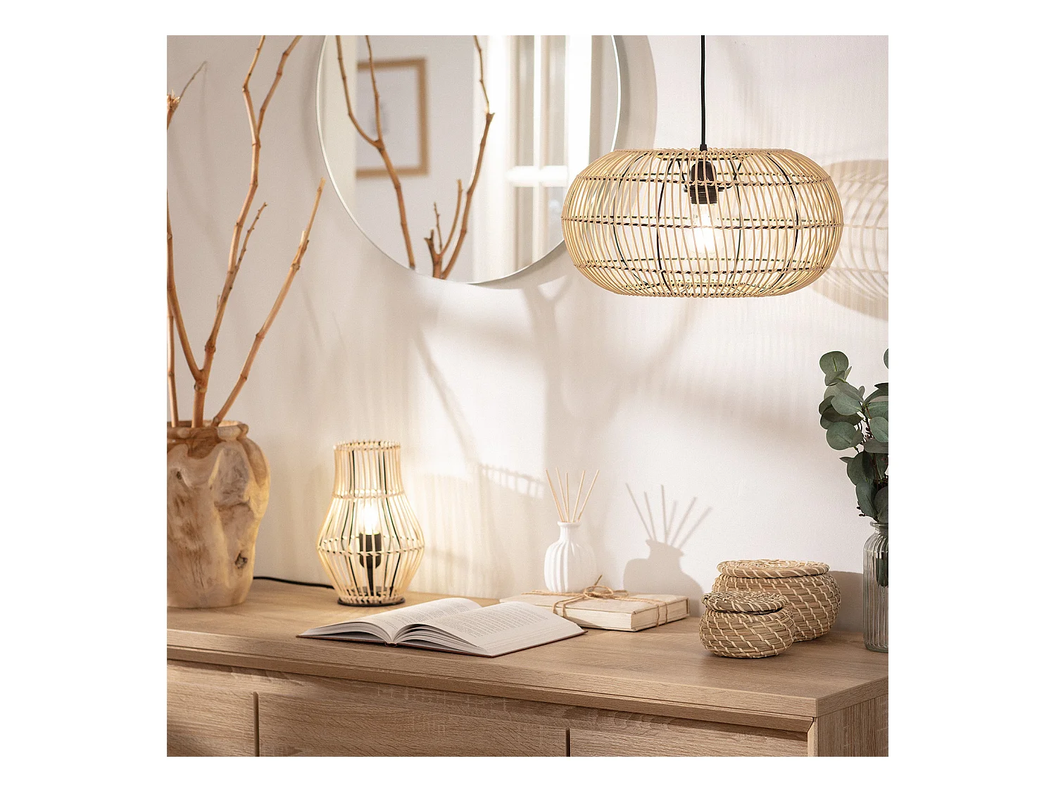 Lampe à Poser Rotin Arawa Sulu Naturel