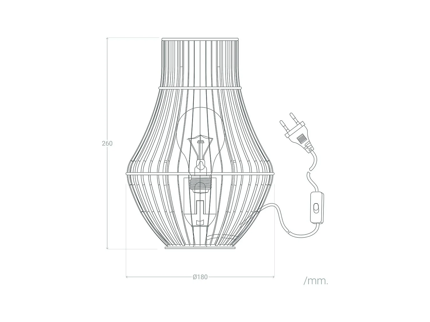 Lampe à Poser Rotin Arawa Sulu Naturel
