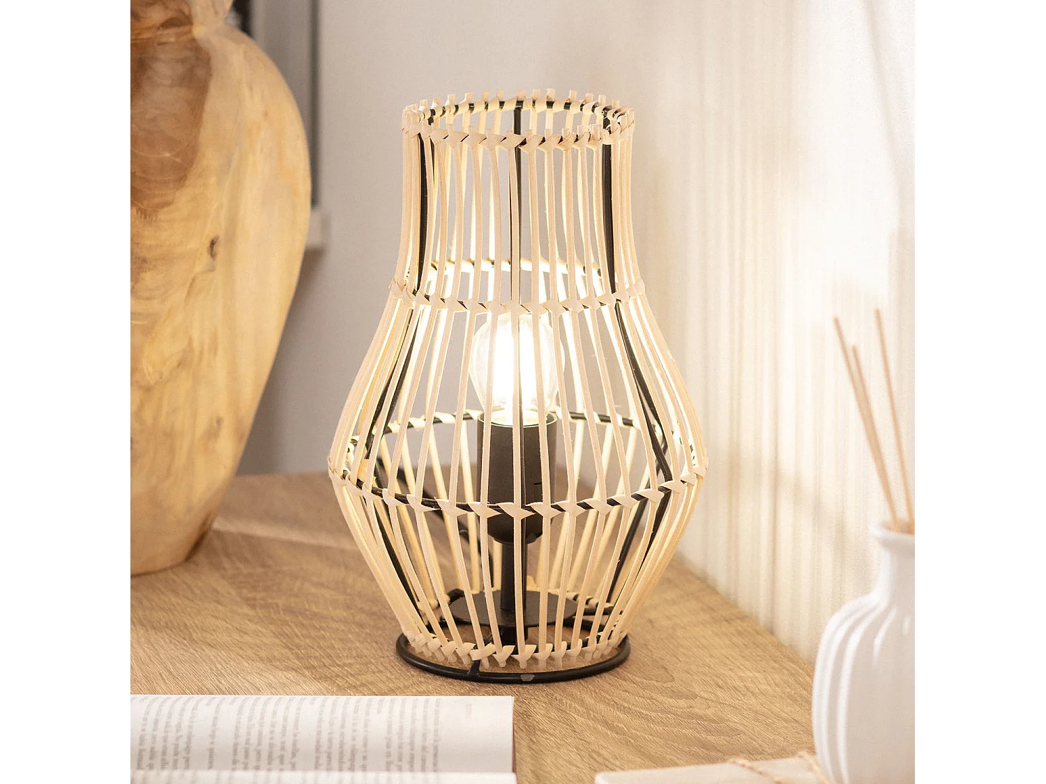 Lampe à Poser Rotin Arawa Sulu Naturel