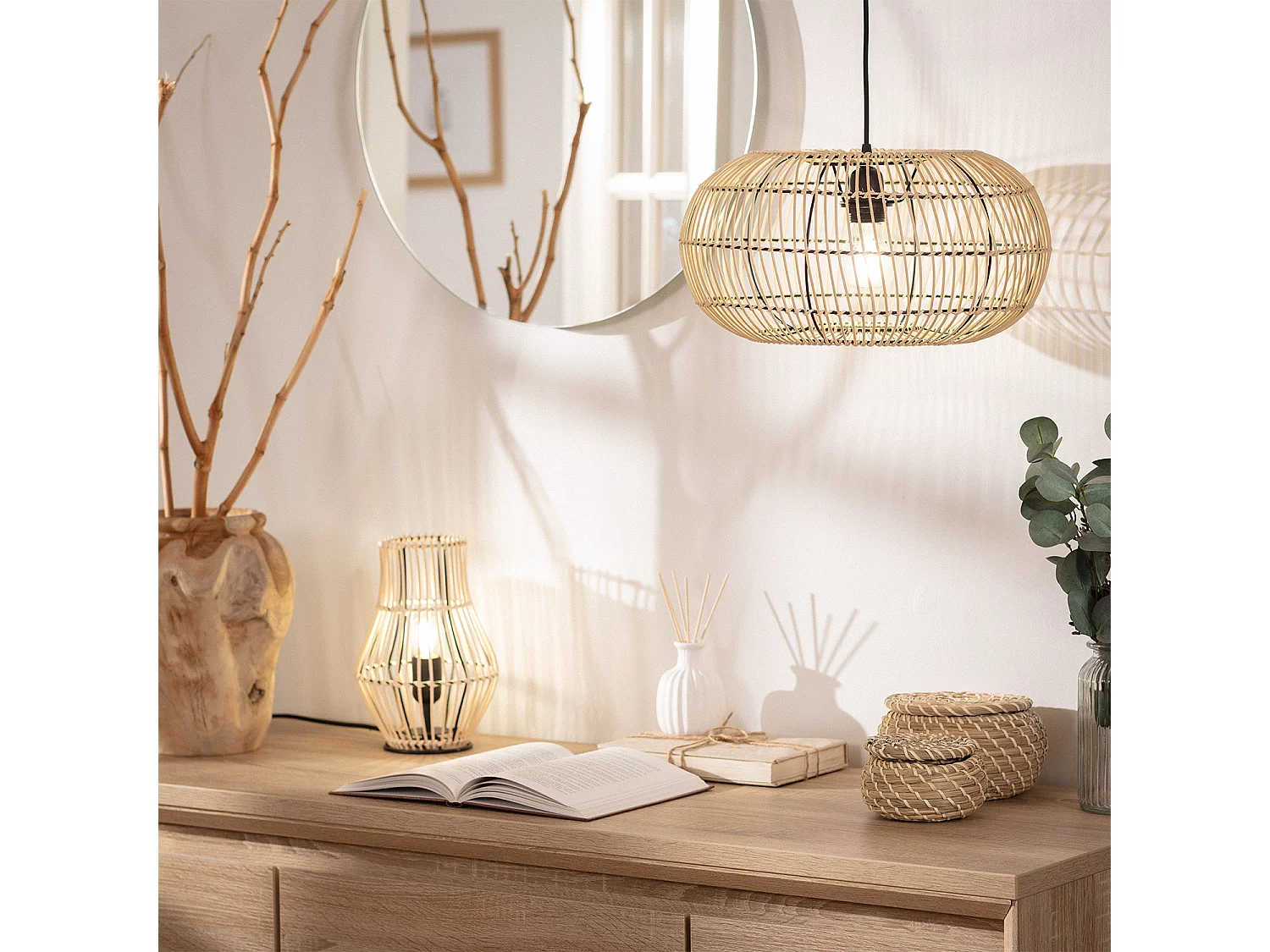 Lampe à Poser Rotin Arawa Sulu Naturel