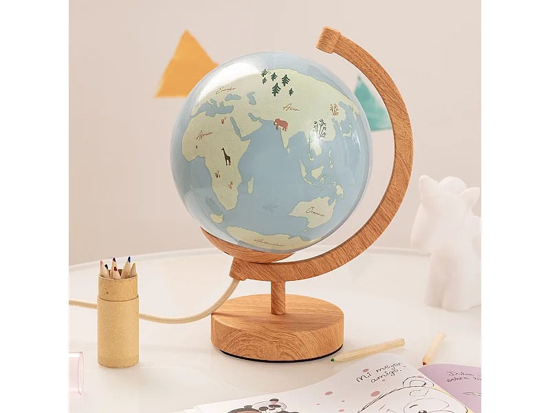 Lampada da Tavolo Mappamondo Bianco