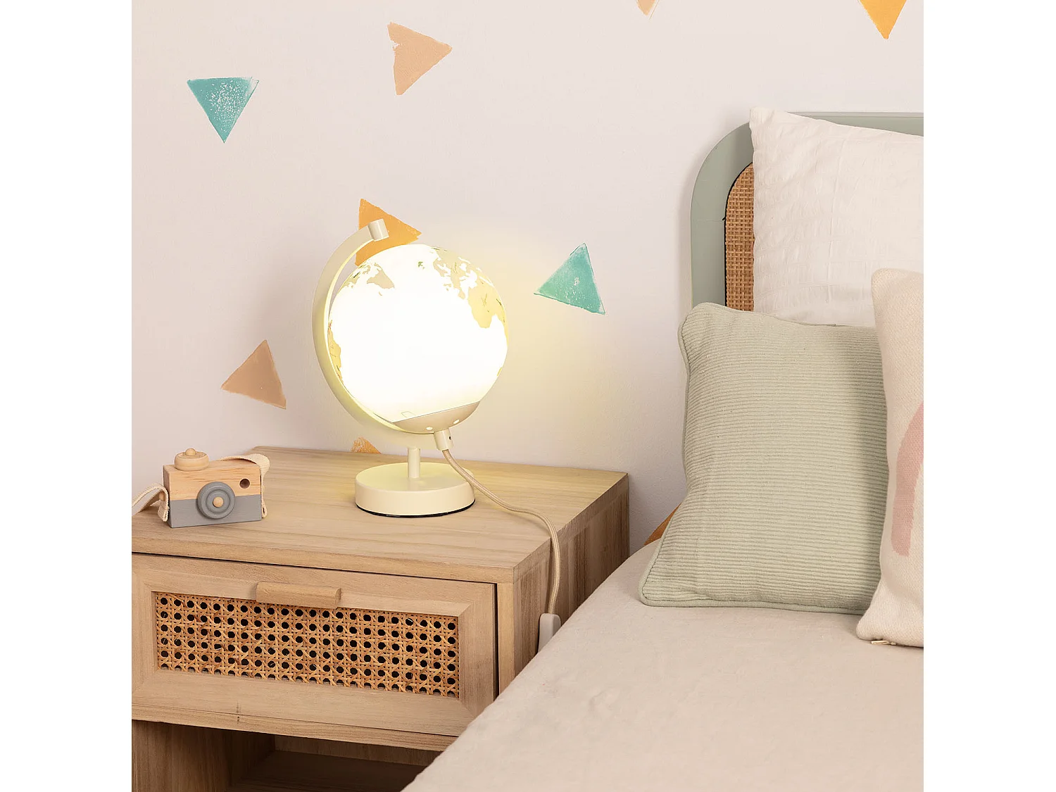 Lampada da Tavolo Mappamondo Bianco