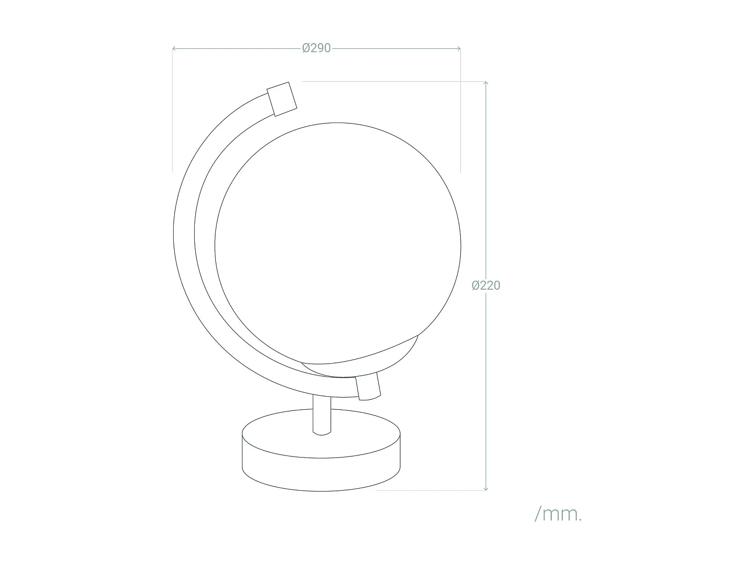 Lampada da Tavolo Mappamondo Bianco