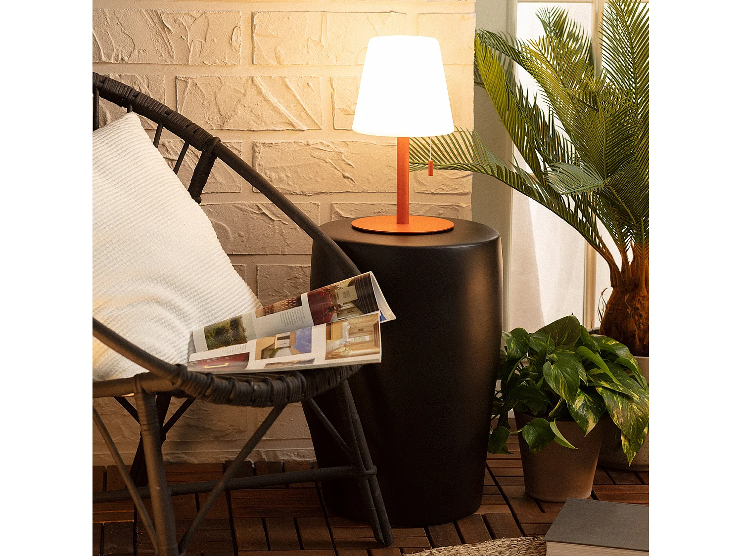 Lampe à Poser LED Portative Aluminium Extérieure 2.6W Epinay avec Batterie Rechargeable Terre cuite