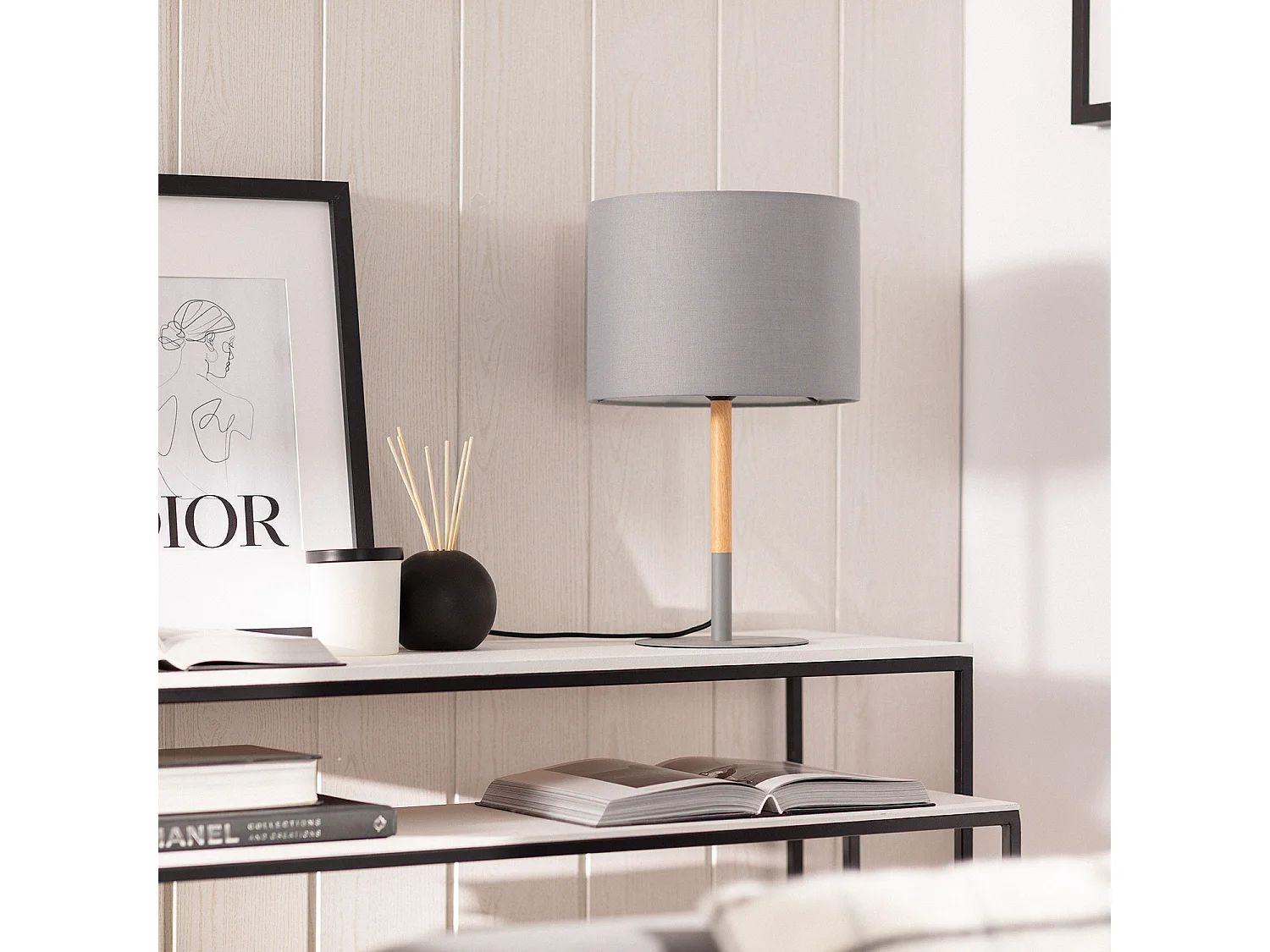 Lámpara de Mesa Silinda WiFi con Regulador Gris