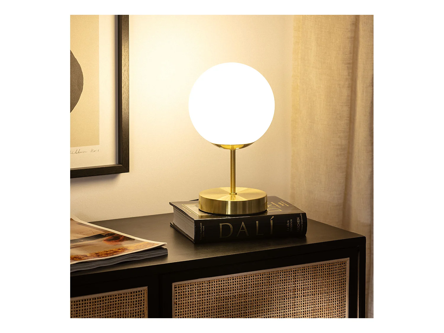 Lampe à Poser Métal et Verre Moonlight Doré